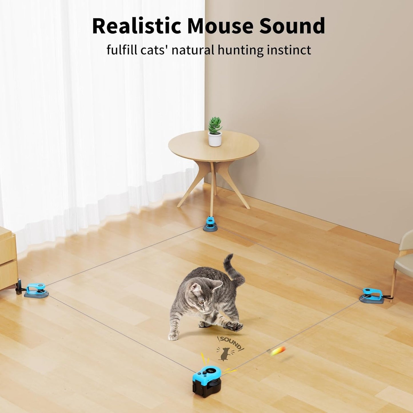 Auto/Manual Control DIY Cat Feather Mouse Toy Treadmill