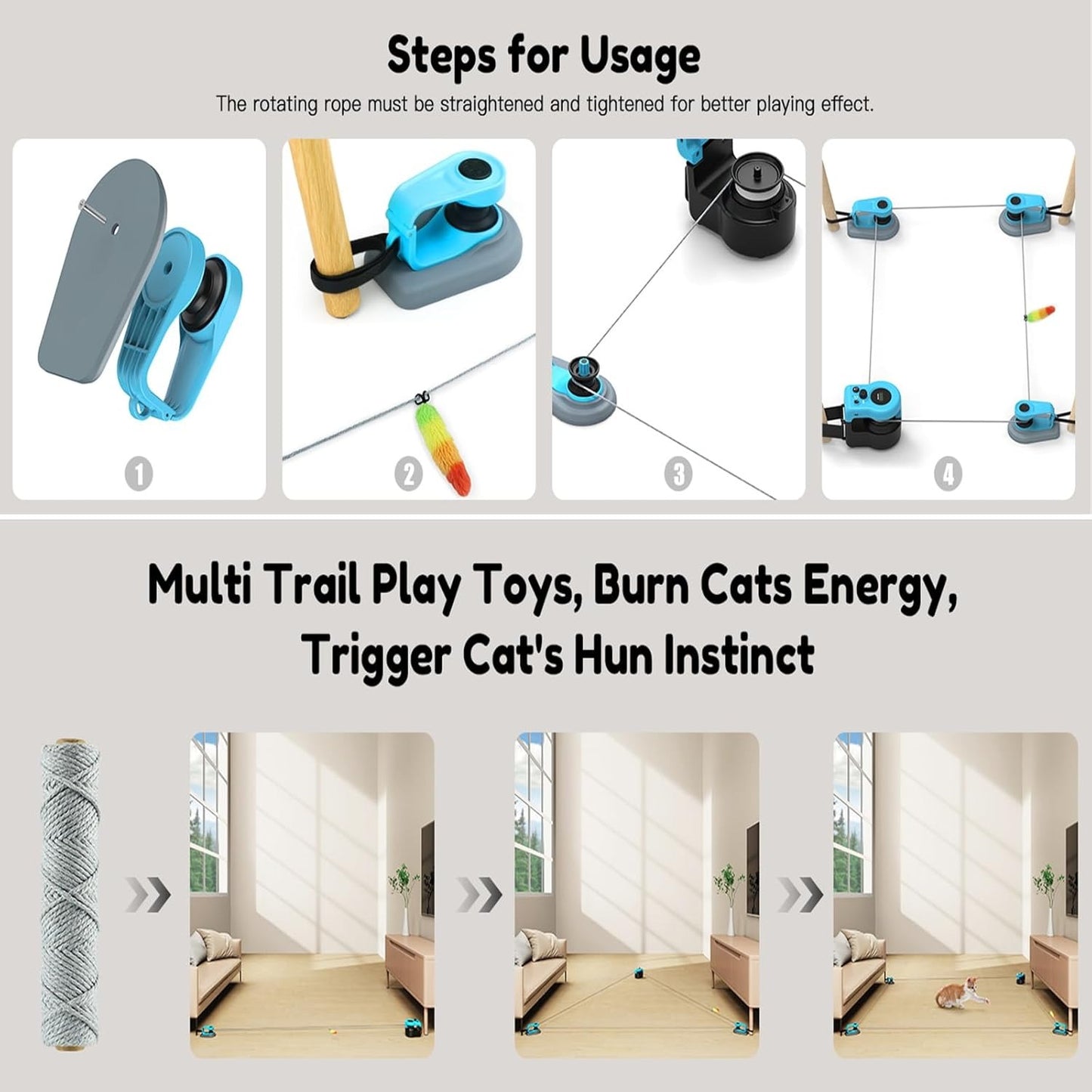 Auto/Manual Control DIY Cat Feather Mouse Toy Treadmill