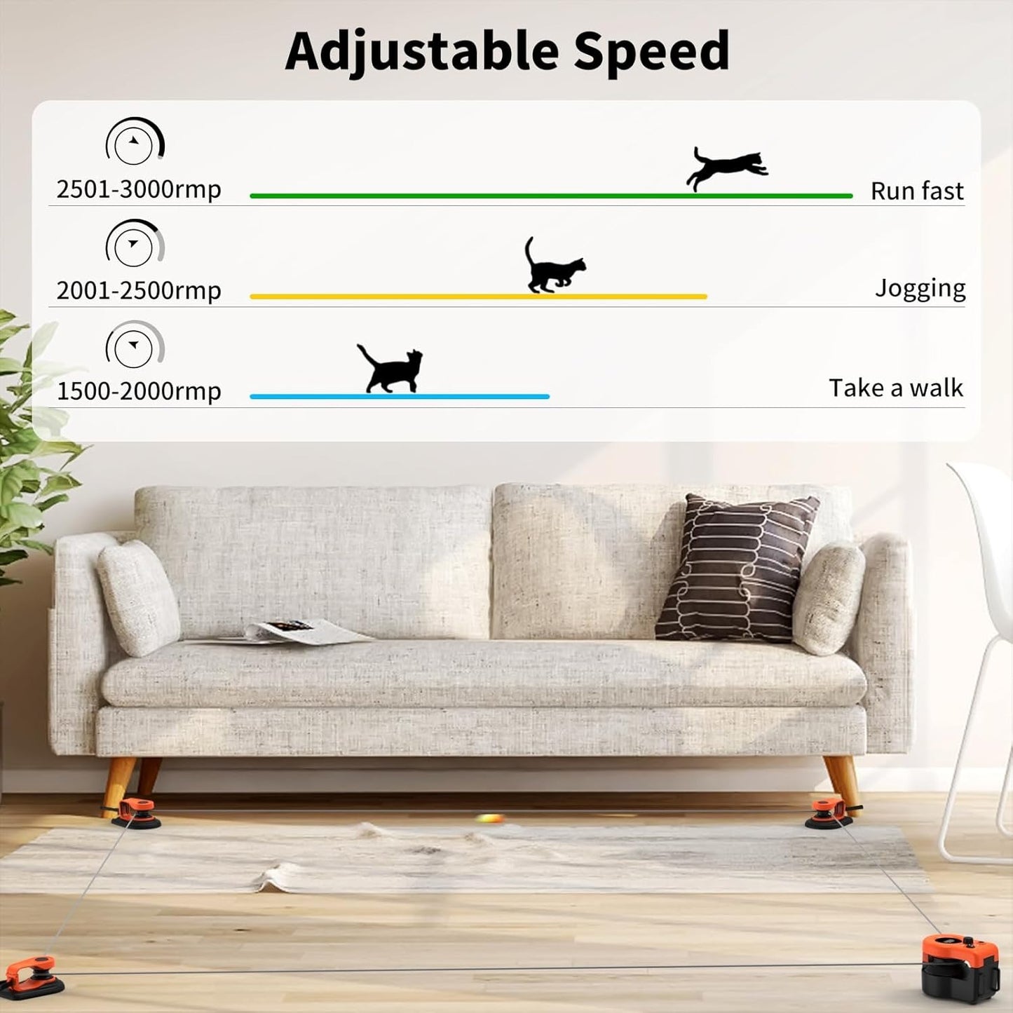Auto/Manual Control DIY Cat Feather Mouse Toy Treadmill