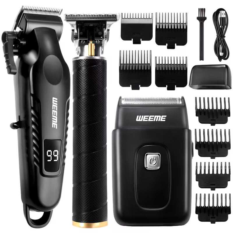 4pcs 3pcs 2pcs Black Golden Hair Clippers For Men Professional, Beard Trimmer Kit