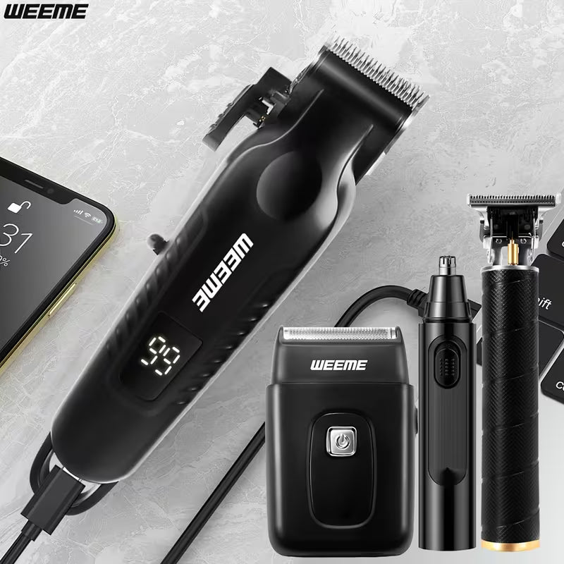 4pcs 3pcs 2pcs Black Golden Hair Clippers For Men Professional, Beard Trimmer Kit