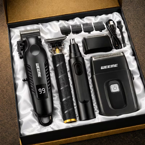 4pcs 3pcs 2pcs Black Golden Hair Clippers For Men Professional, Beard Trimmer Kit