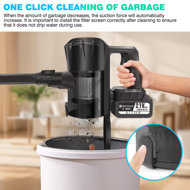 Cordless Stick Vacuum Cleaner,Cordless Vacuum Cleaner 6 in 1,Handheld Stick Vacuum +1 HEPA Filters + Rechargeable Battery