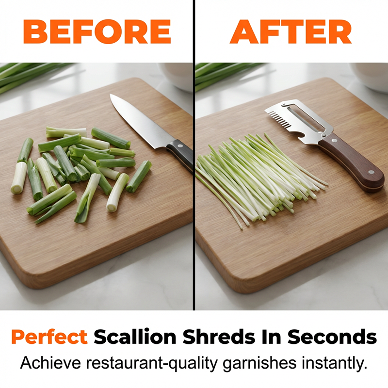 🎁3-in-1 Scallion Shredder & Peeler Kitchen Tool