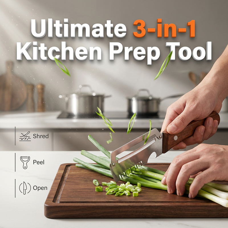 🎁3-in-1 Scallion Shredder & Peeler Kitchen Tool